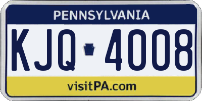 PA license plate KJQ4008