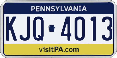 PA license plate KJQ4013