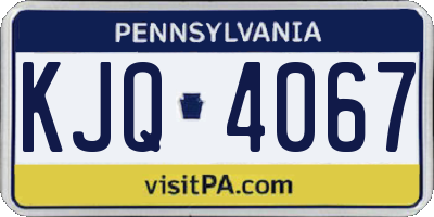 PA license plate KJQ4067