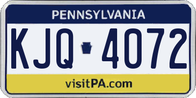 PA license plate KJQ4072