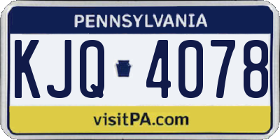 PA license plate KJQ4078