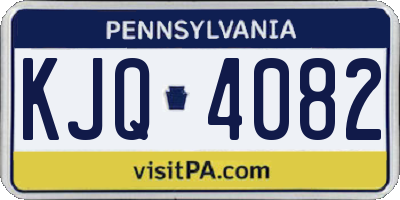 PA license plate KJQ4082