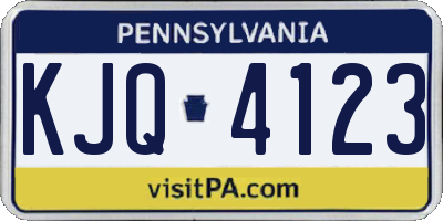 PA license plate KJQ4123