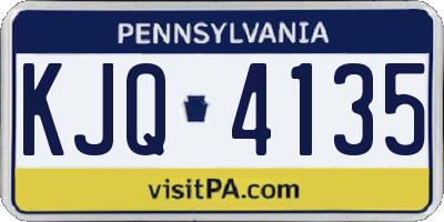 PA license plate KJQ4135