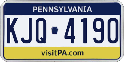 PA license plate KJQ4190
