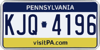 PA license plate KJQ4196
