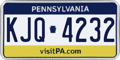PA license plate KJQ4232