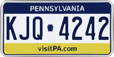 PA license plate KJQ4242