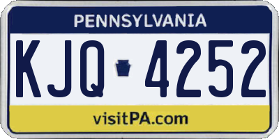 PA license plate KJQ4252