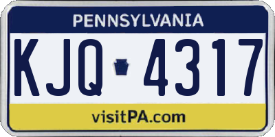 PA license plate KJQ4317