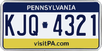 PA license plate KJQ4321