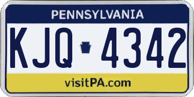 PA license plate KJQ4342
