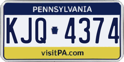 PA license plate KJQ4374