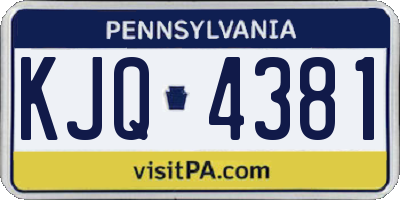 PA license plate KJQ4381