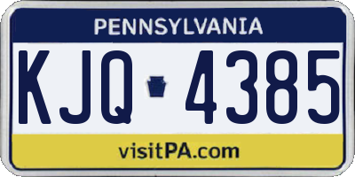 PA license plate KJQ4385