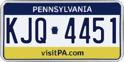 PA license plate KJQ4451