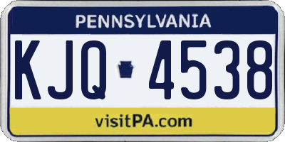 PA license plate KJQ4538