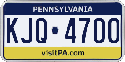 PA license plate KJQ4700