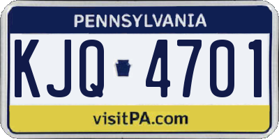 PA license plate KJQ4701