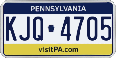 PA license plate KJQ4705