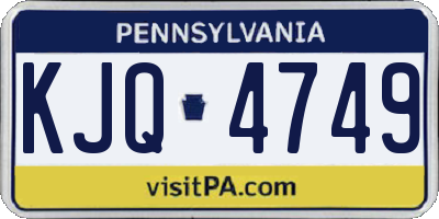 PA license plate KJQ4749