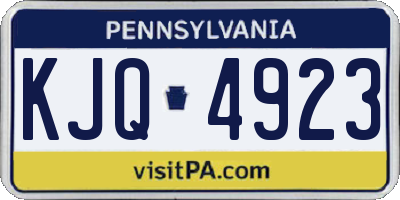 PA license plate KJQ4923
