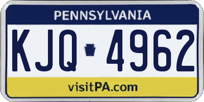PA license plate KJQ4962