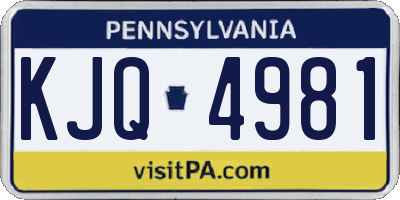 PA license plate KJQ4981