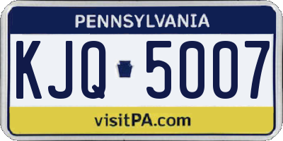 PA license plate KJQ5007