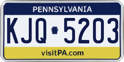 PA license plate KJQ5203