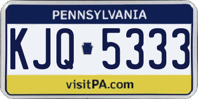 PA license plate KJQ5333