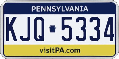 PA license plate KJQ5334