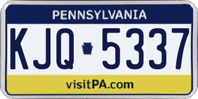 PA license plate KJQ5337