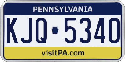 PA license plate KJQ5340
