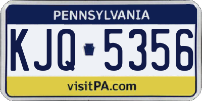 PA license plate KJQ5356