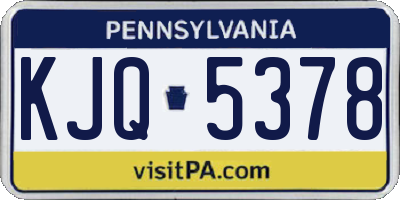PA license plate KJQ5378