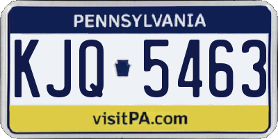 PA license plate KJQ5463