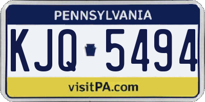 PA license plate KJQ5494