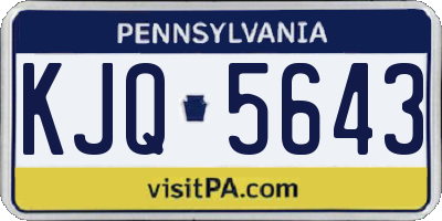 PA license plate KJQ5643