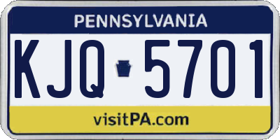 PA license plate KJQ5701