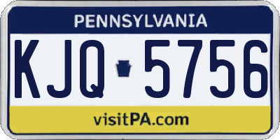 PA license plate KJQ5756