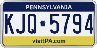 PA license plate KJQ5794