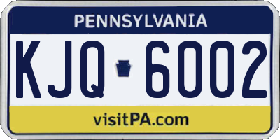 PA license plate KJQ6002