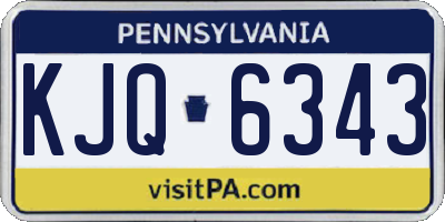 PA license plate KJQ6343