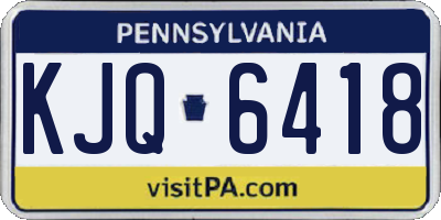 PA license plate KJQ6418
