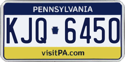 PA license plate KJQ6450