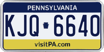 PA license plate KJQ6640