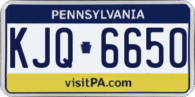 PA license plate KJQ6650