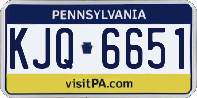 PA license plate KJQ6651