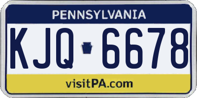 PA license plate KJQ6678